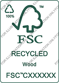 FSC Recycled label with moebius loop
