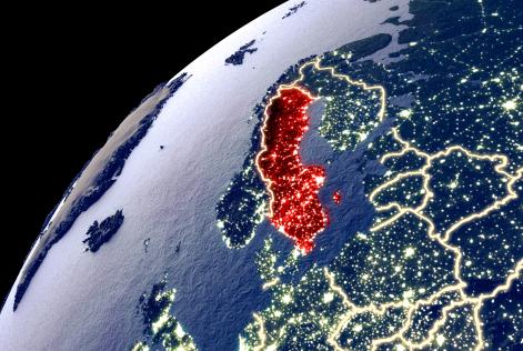 Satellitbild över Sverige